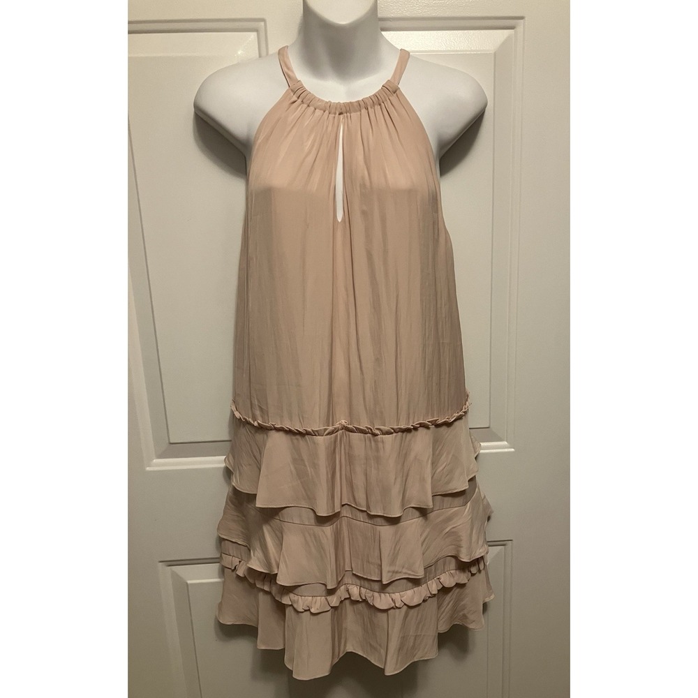 Ramy Brook NY Peach Chiffon Sleeveless Occasion Dress Size Small Women’s - Picture 1 of 7